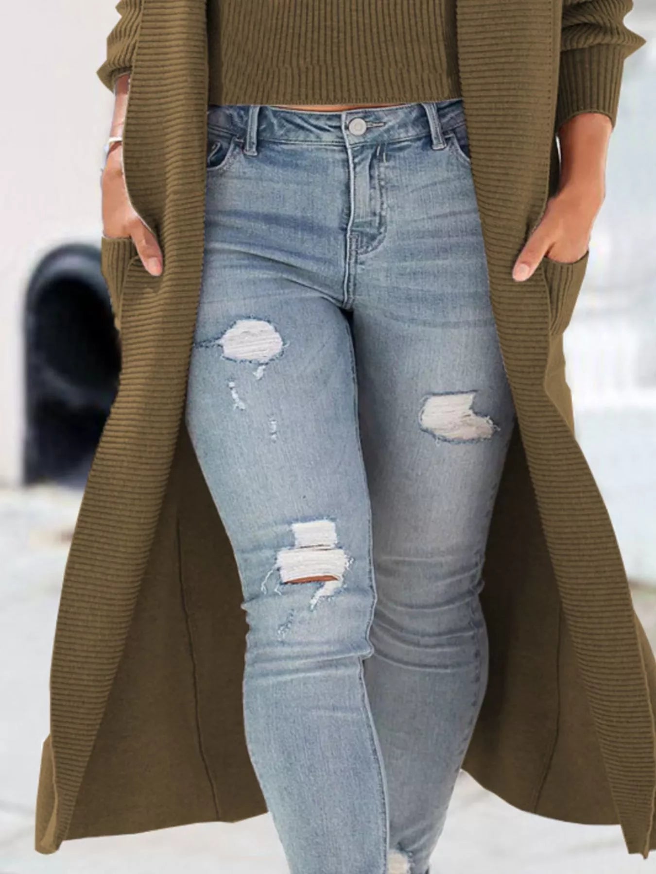 Full Size Ribbed Knit Tank and Cardigan Sweater Set Plus Size