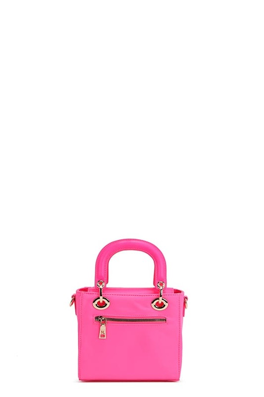 Color Patch Handbag with Top Handle