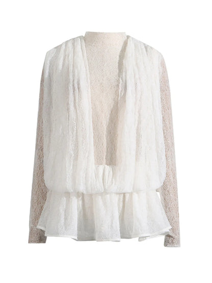 Ruffled Hem Lace Mini Dress