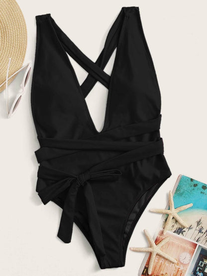 V Tied One-Piece Swimsuit