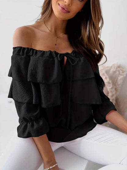 Ruffled Off-Shoulder Blouse