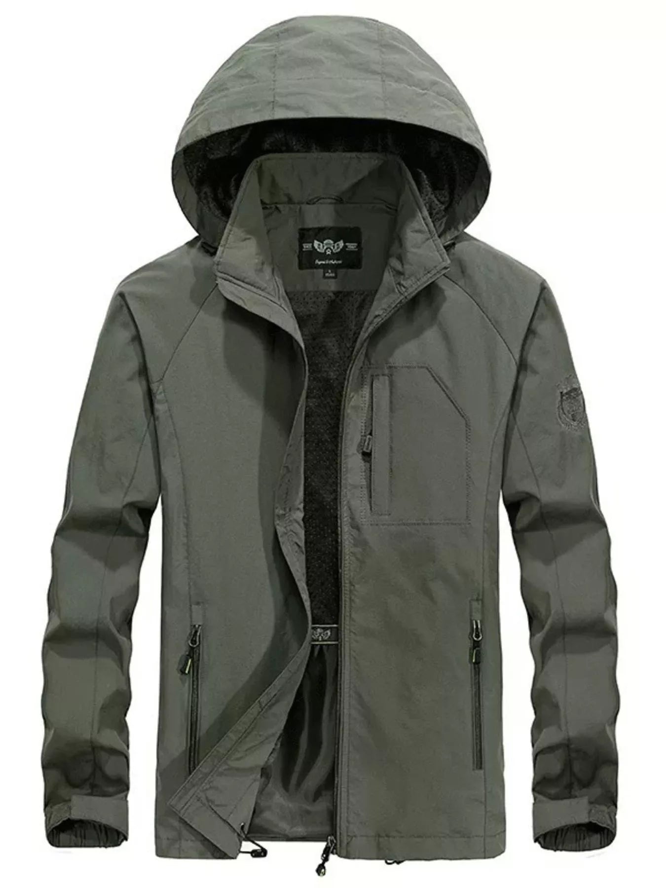 Men's Zip Up Long Sleeve Hooded Jacket