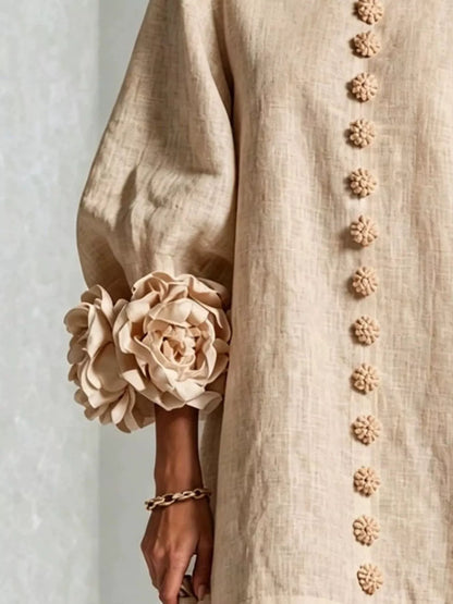 Plus size flower sleeve dress, view 11