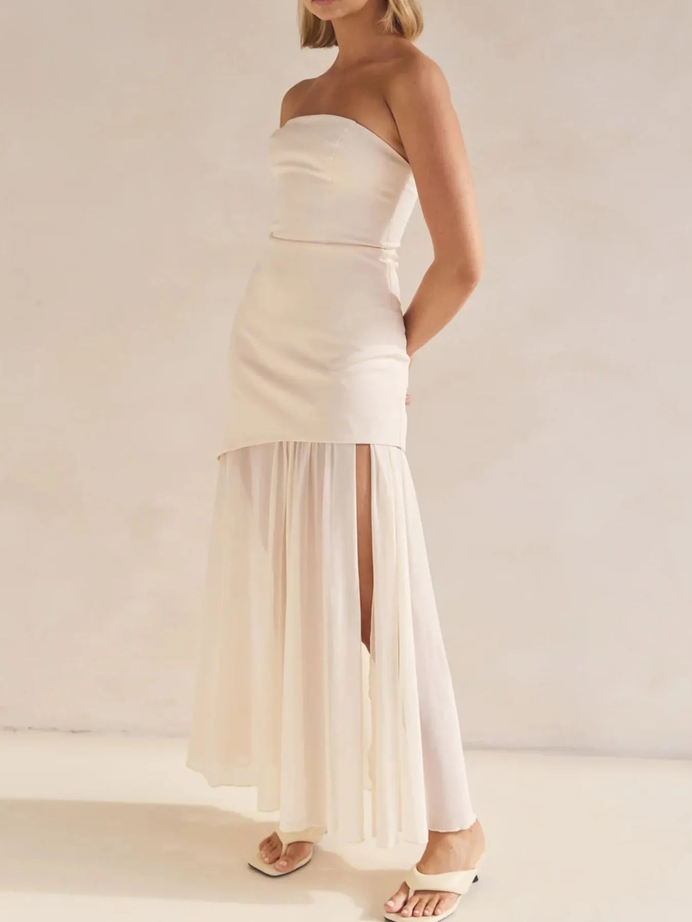 Layered Slit Tube Maxi Dress