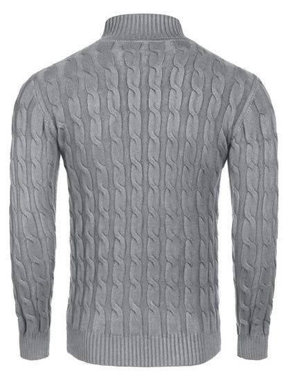 Men's Cable Knit Turtleneck Sweater