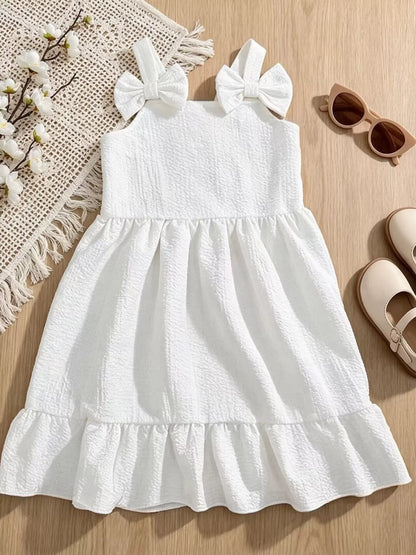 Children's Bowknot Sleeveless Dress
