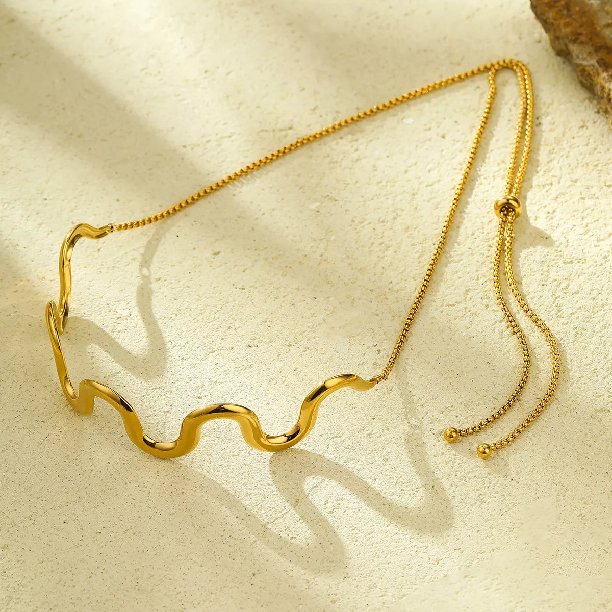 18K Gold-Plated Wave Necklace