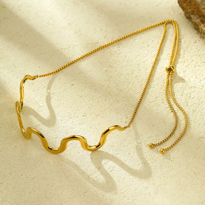 18K Gold-Plated Wave Necklace