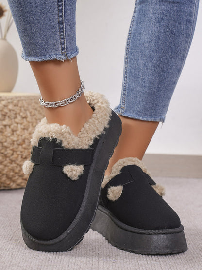 Fuzzy Platform Slippers