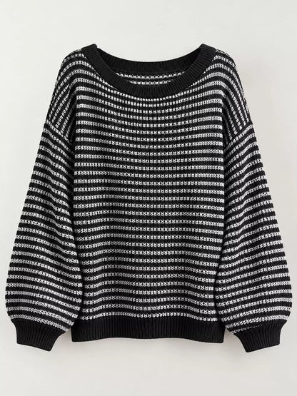 Plus size boat neck sweater, view 20