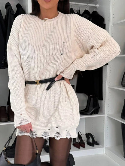 Drop Shoulder Sweater Dress