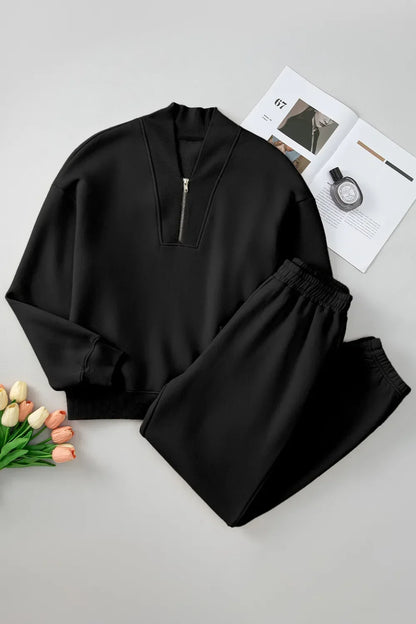 Quarter Zip Long Sleeve Top & Pants Set