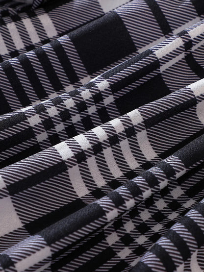 Children's Plaid Print Long Sleeve Dress