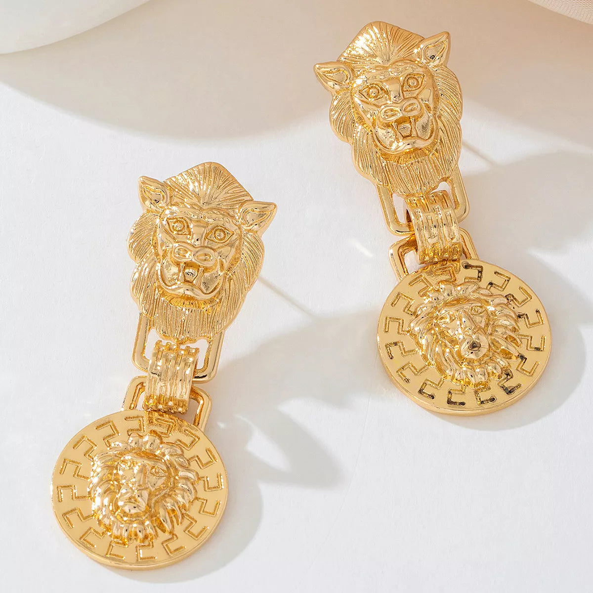 18K Gold-Plated Medallion Drop Earrings