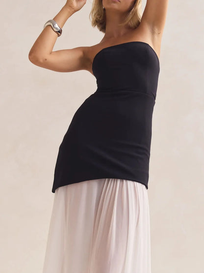 Layered Slit Tube Maxi Dress