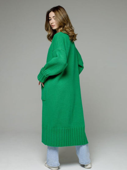 Open Front Dropped Shoulder Cardigan