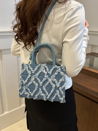 Raw Hem Denim Handbag