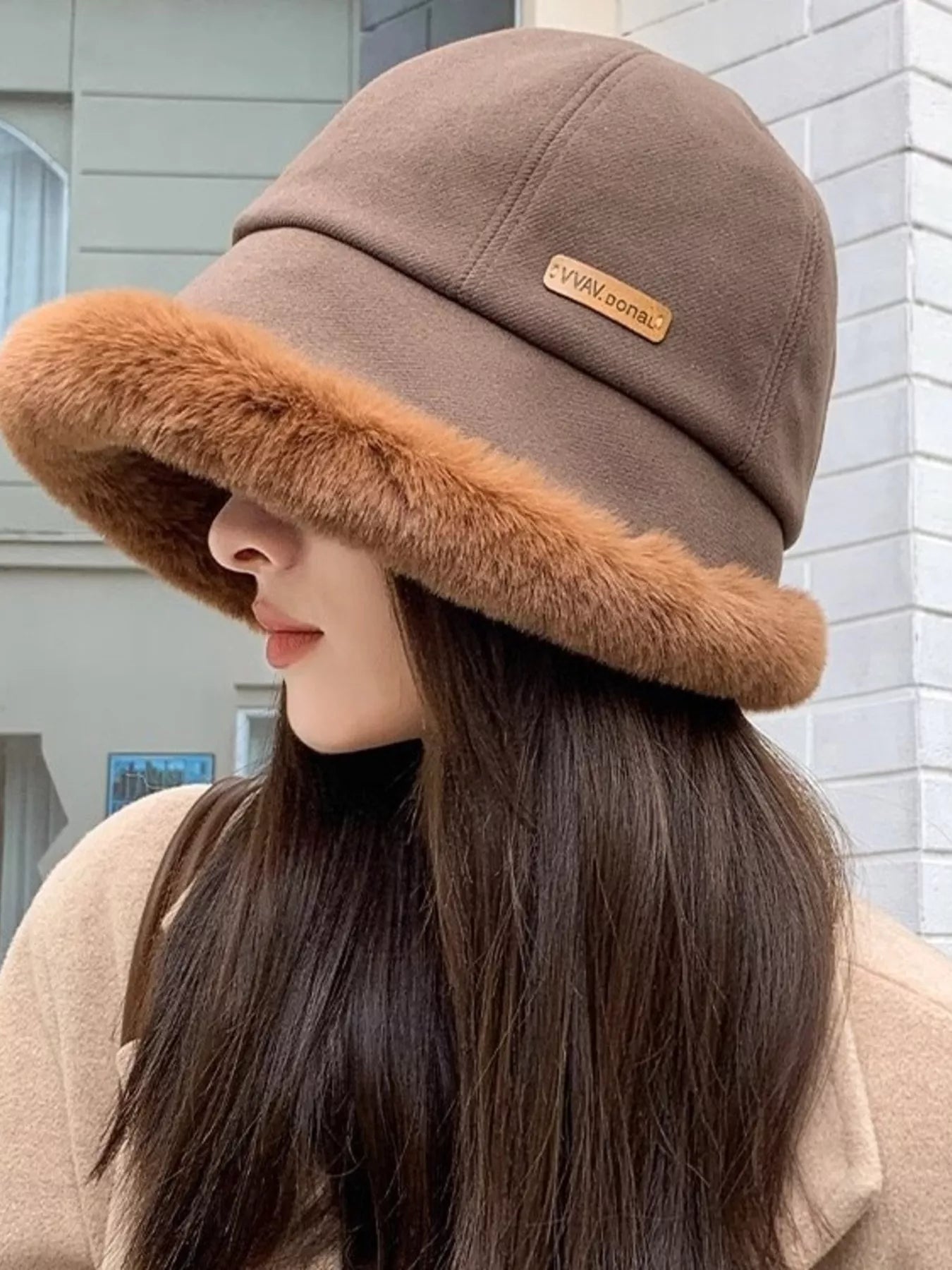 Fuzzy Trim Bucket Hat