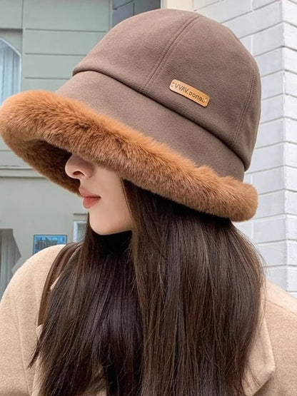 Fuzzy Trim Bucket Hat