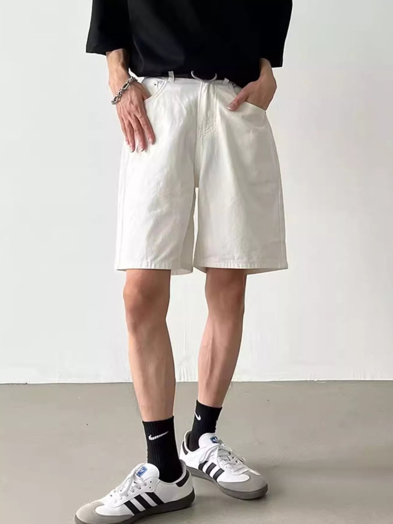 Men's Full Size Elastic Waistband Shorts