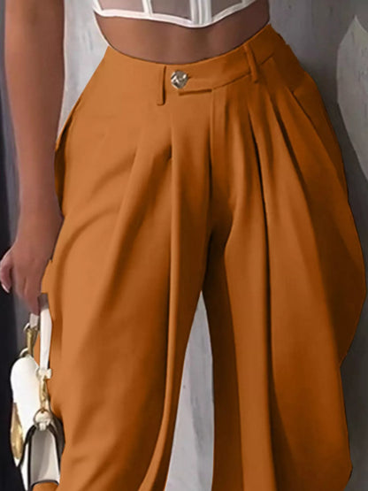 High-Waisted Wide Leg Pleated Pants