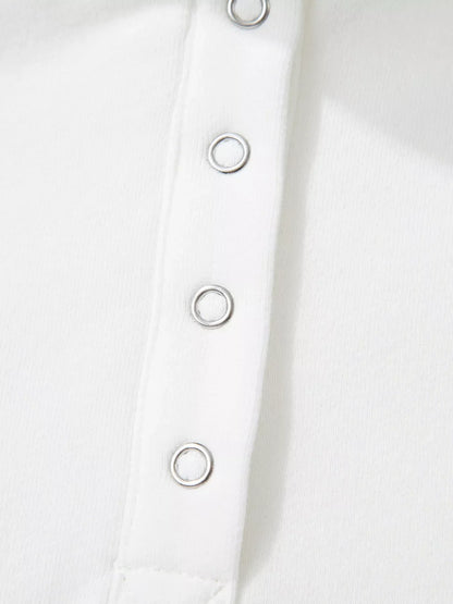 Color Block Snap Buttons Sweatshirt