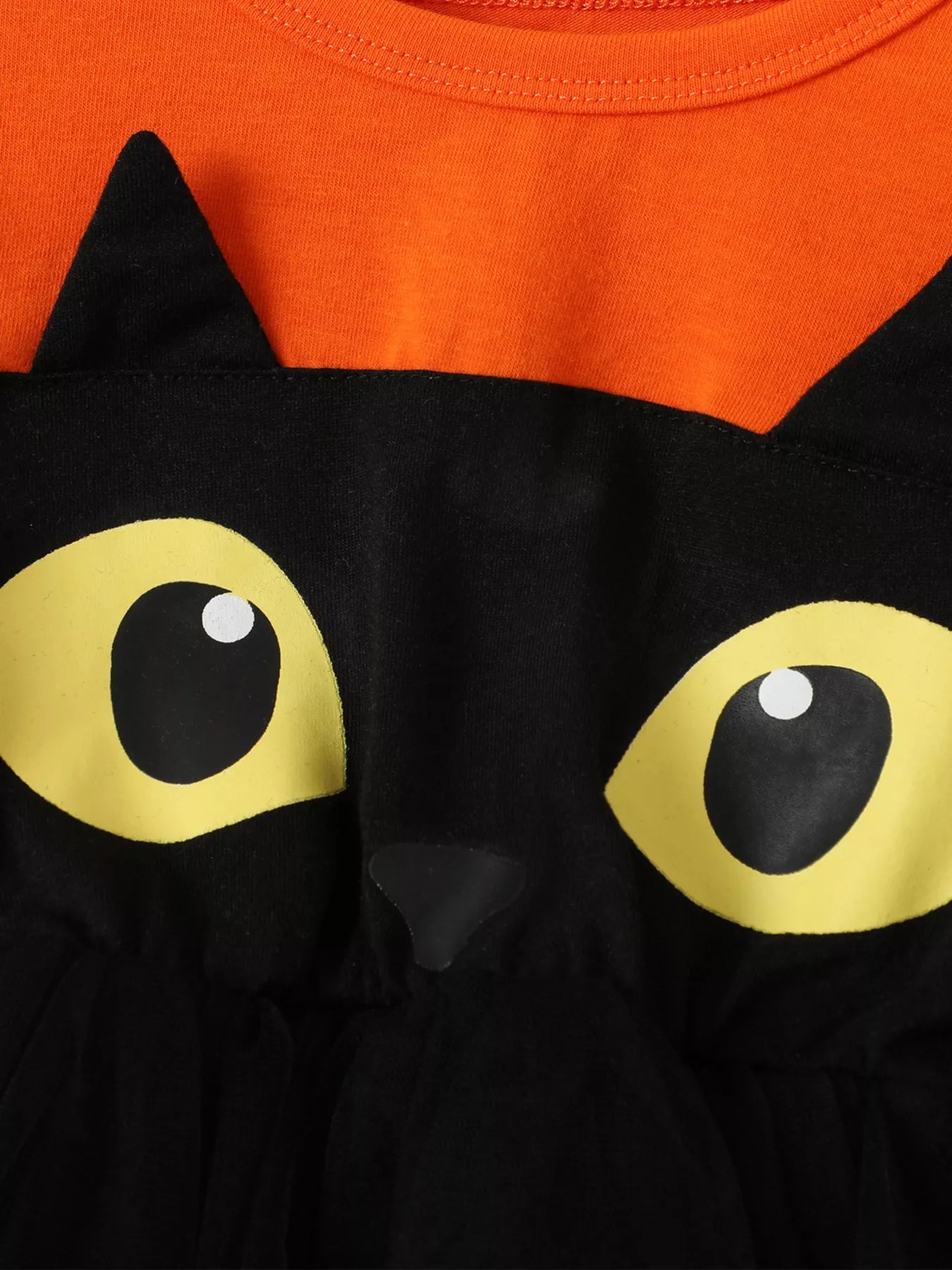 Children's Halloween Cat Eye Ruffle Tulle Dress