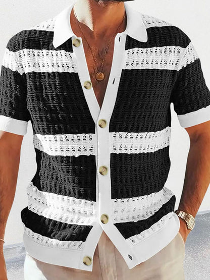 Men's Button Down Openwork Shirt