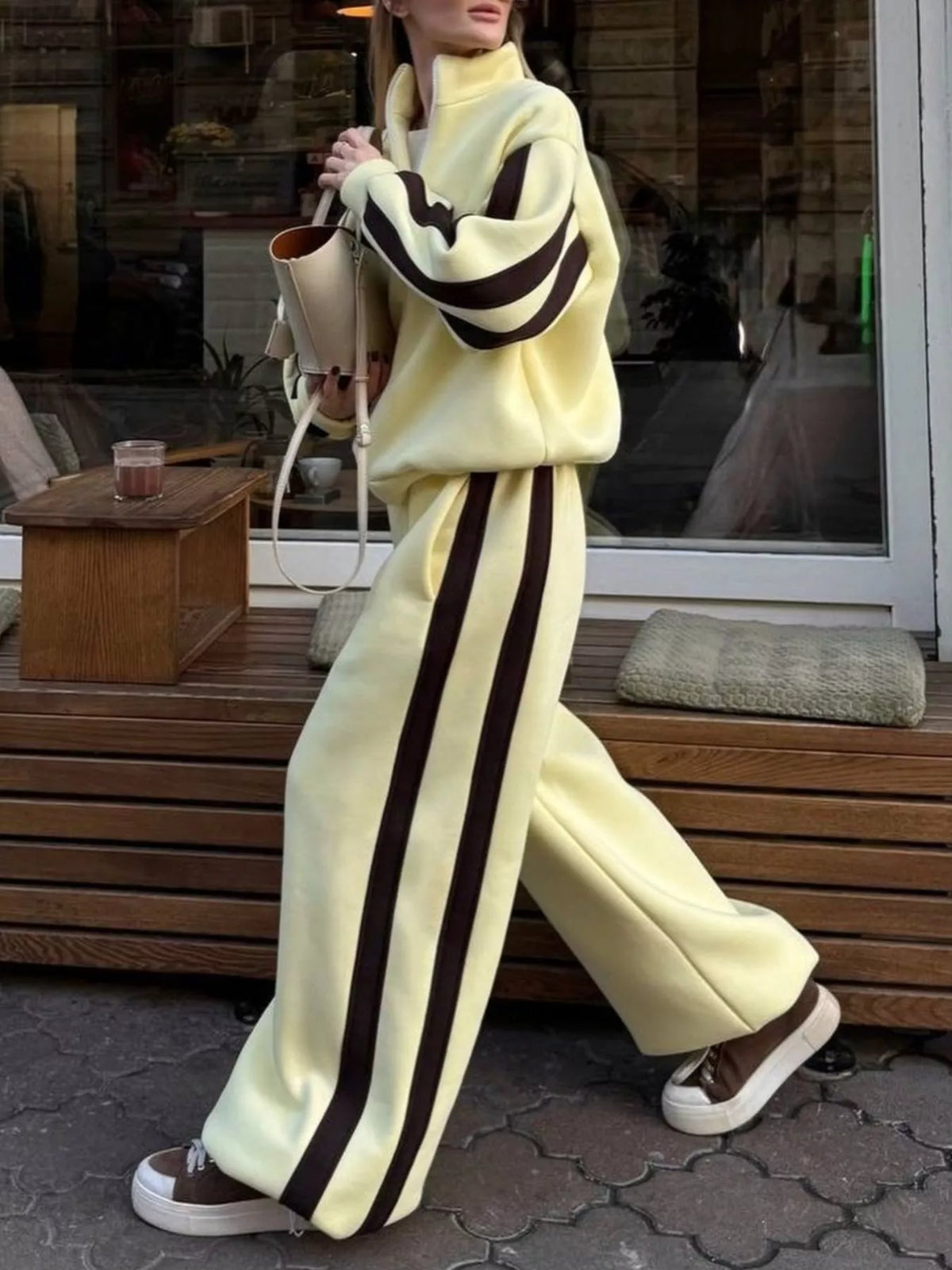Striped zip-up set, view 18