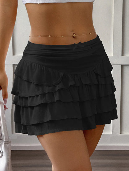 Ruffle Layered Mini Skirt