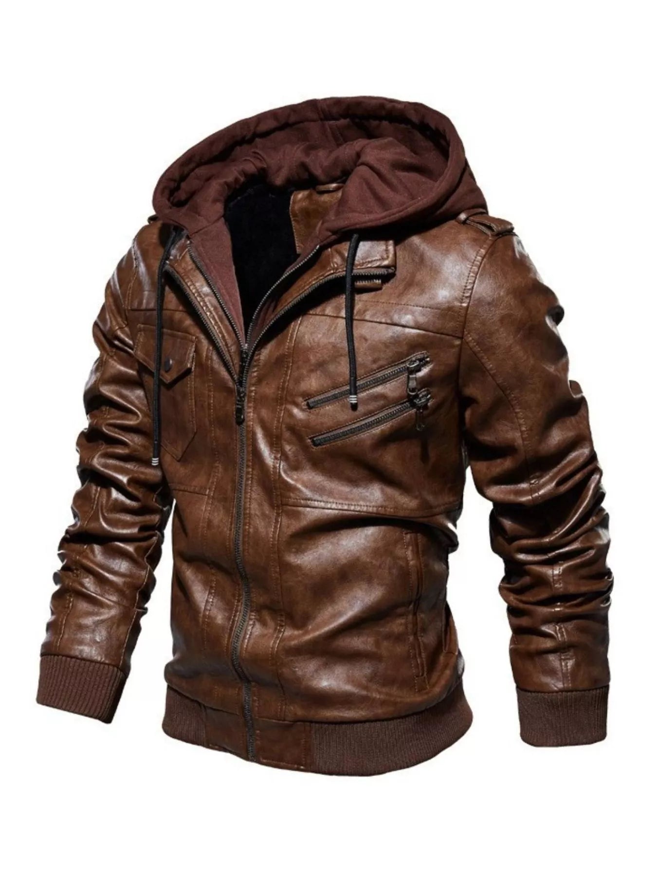 Men's Full Size Zip Up Hooded Jacket