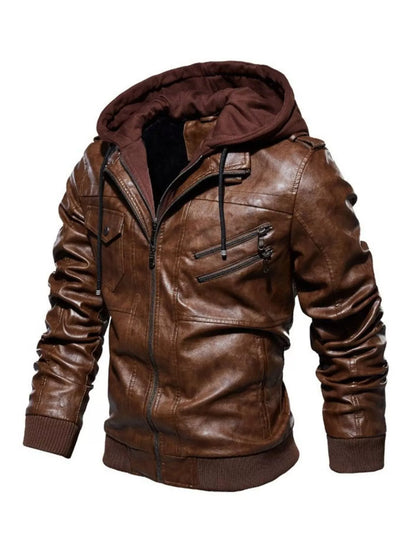 Men's Full Size Zip Up Hooded Jacket