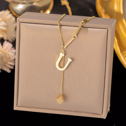 Initial letter pendant necklace, view 25