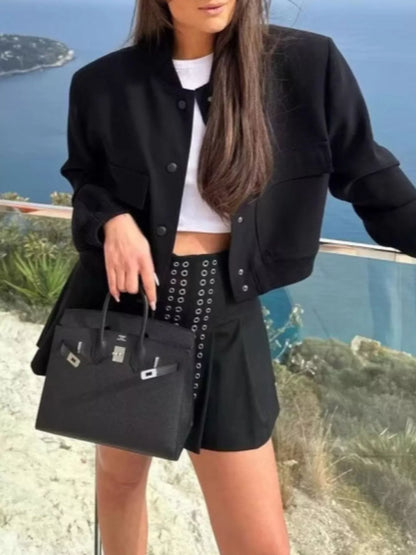 Cropped bomber jacket, view 8