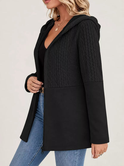 Plus size hooded zip jacket, view 7