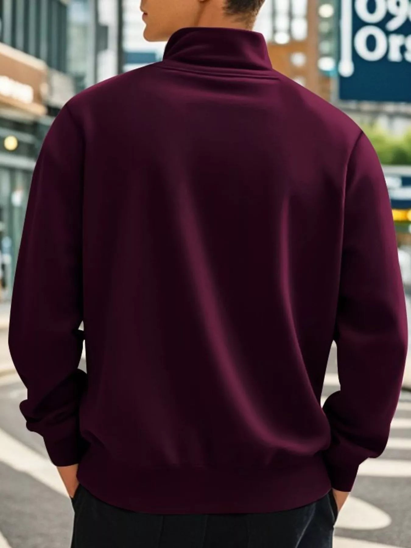 Men's Full Size Solid Color Zip Sweatshirt