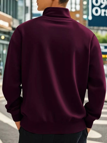 Men's Full Size Solid Color Zip Sweatshirt