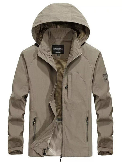 Men's Zip Up Long Sleeve Hooded Jacket