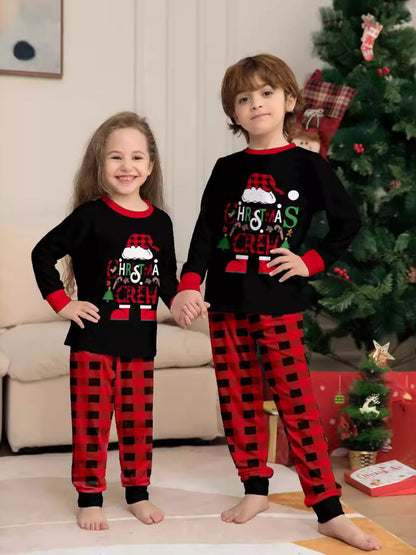 Matching Family Christmas Pajamas Set with Festive Graphic Plus Size