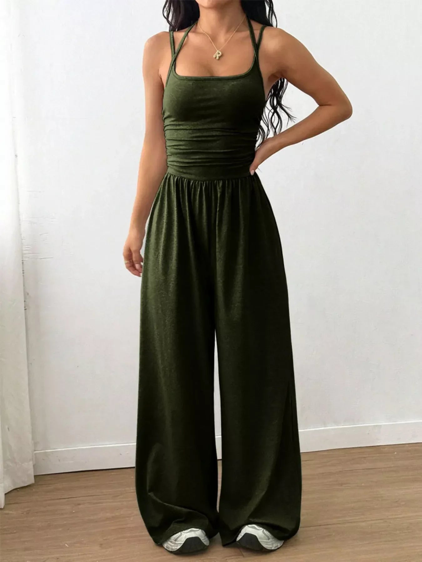 Spaghetti Strap Wide-Leg Jumpsuit