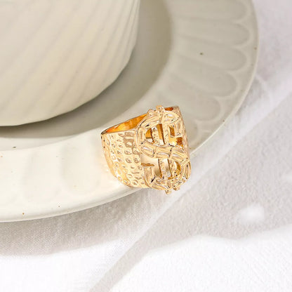 18K Gold-Plated Dollar Sign Ring