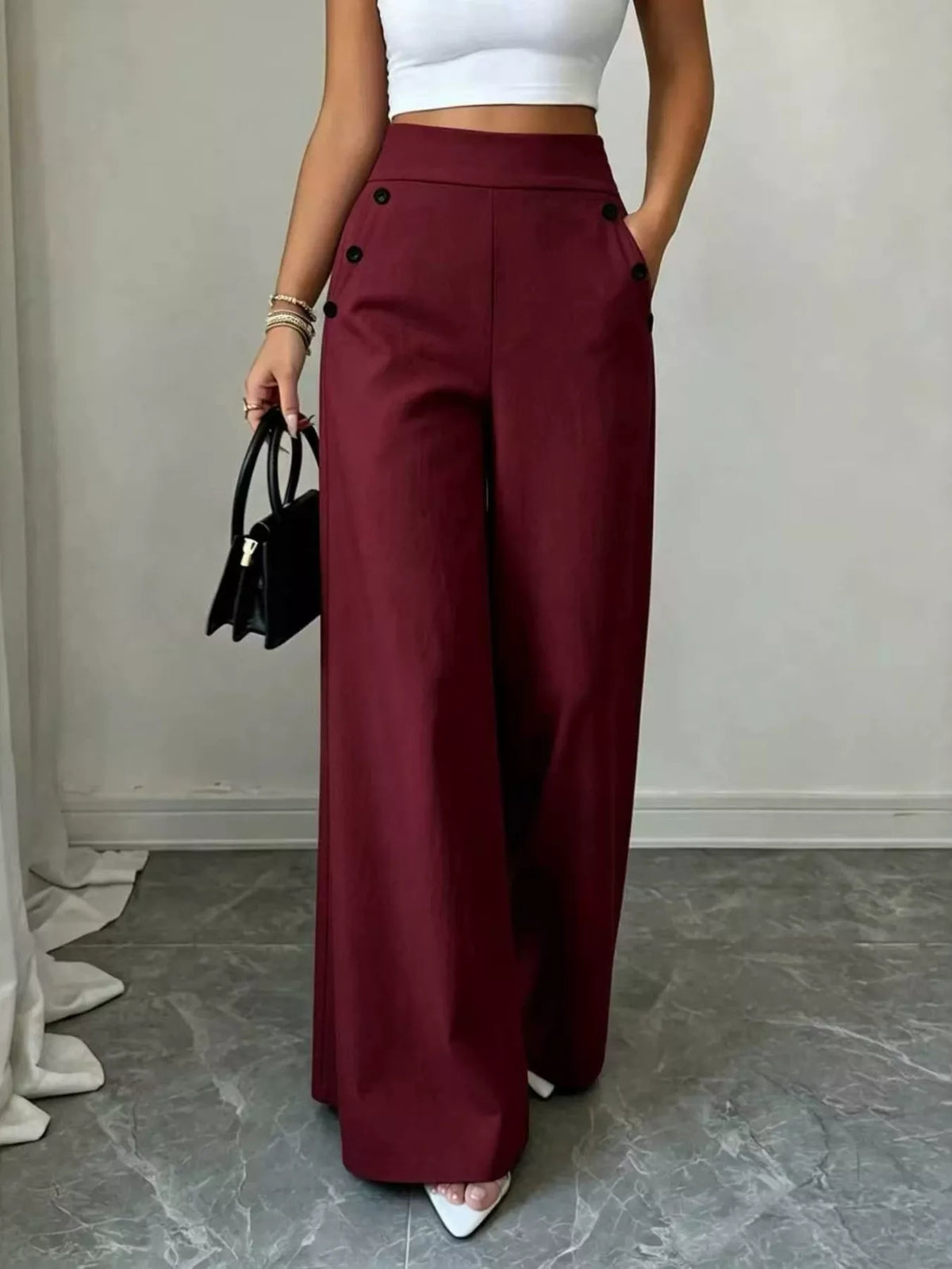 High-Waisted Wide-Leg Pants