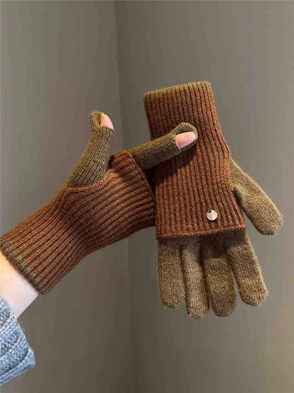 Two-Tone Knitted Gloves