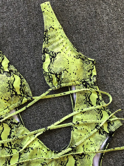 Lace-up plunge swimsuit, view 9