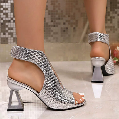 Open Toe Block Heels Sandals