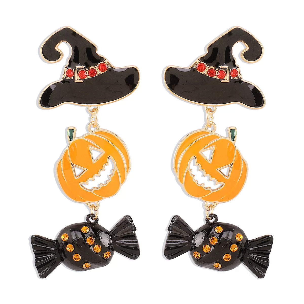 Halloween 18K Gold-Plated Pumpkin Earrings