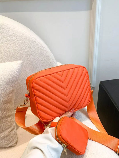 Quilted Crossbody Bag with Mini Pouch