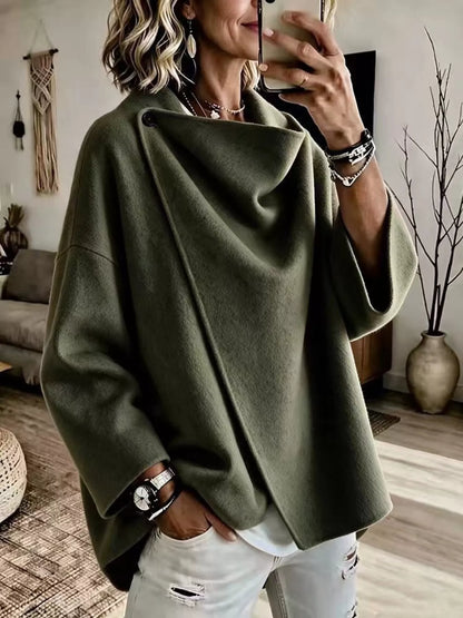 Plus size cowl neck cape, view 11