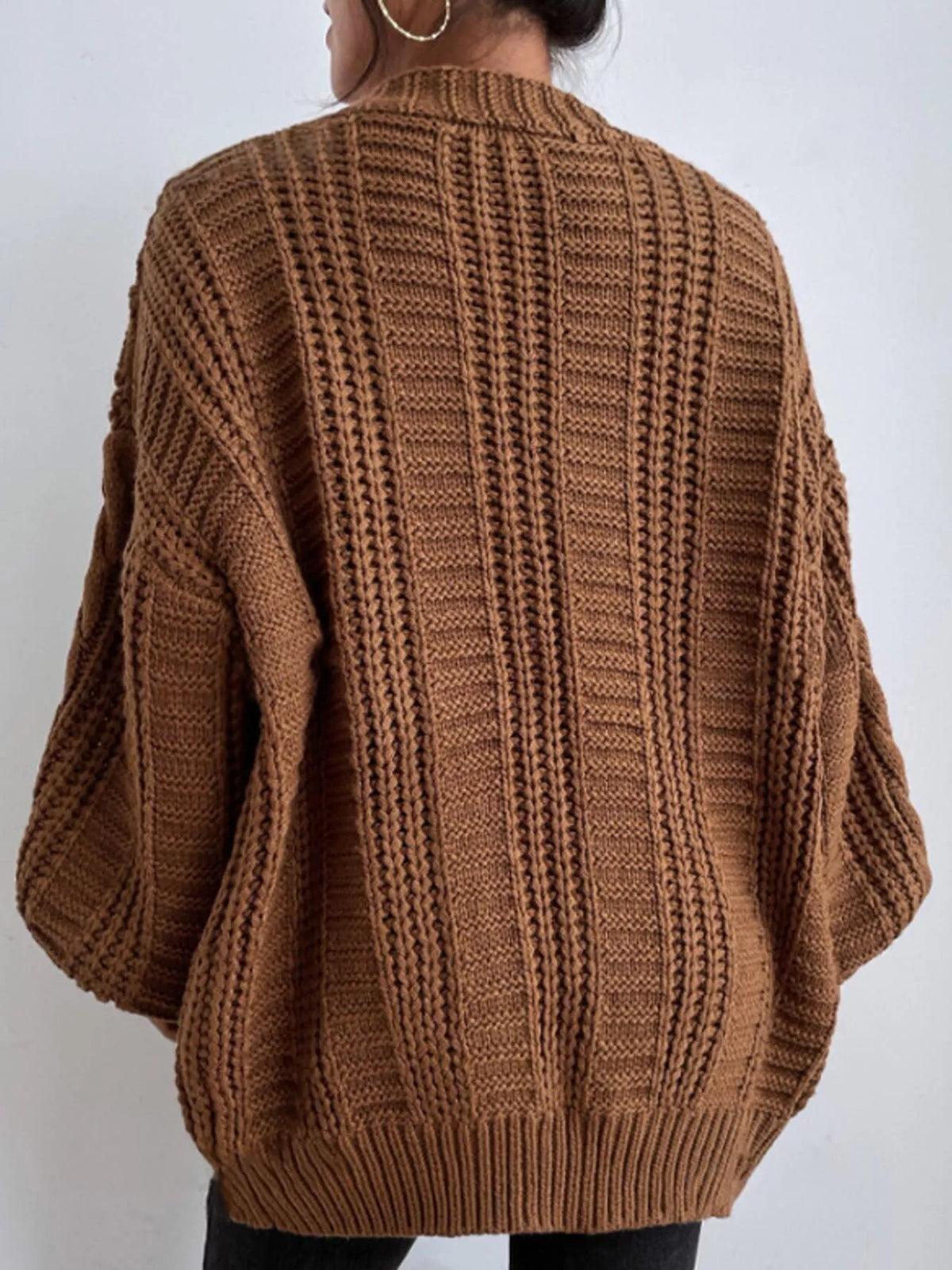 Cable knit cardigan, view 3
