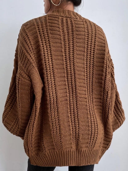 Cable knit cardigan, view 3
